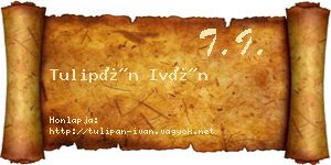 Tulipán Iván névjegykártya